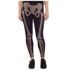Sourpuss Skeleton Bones Leggings - Horror Halloween Goth Costume NWT RARE Undead
